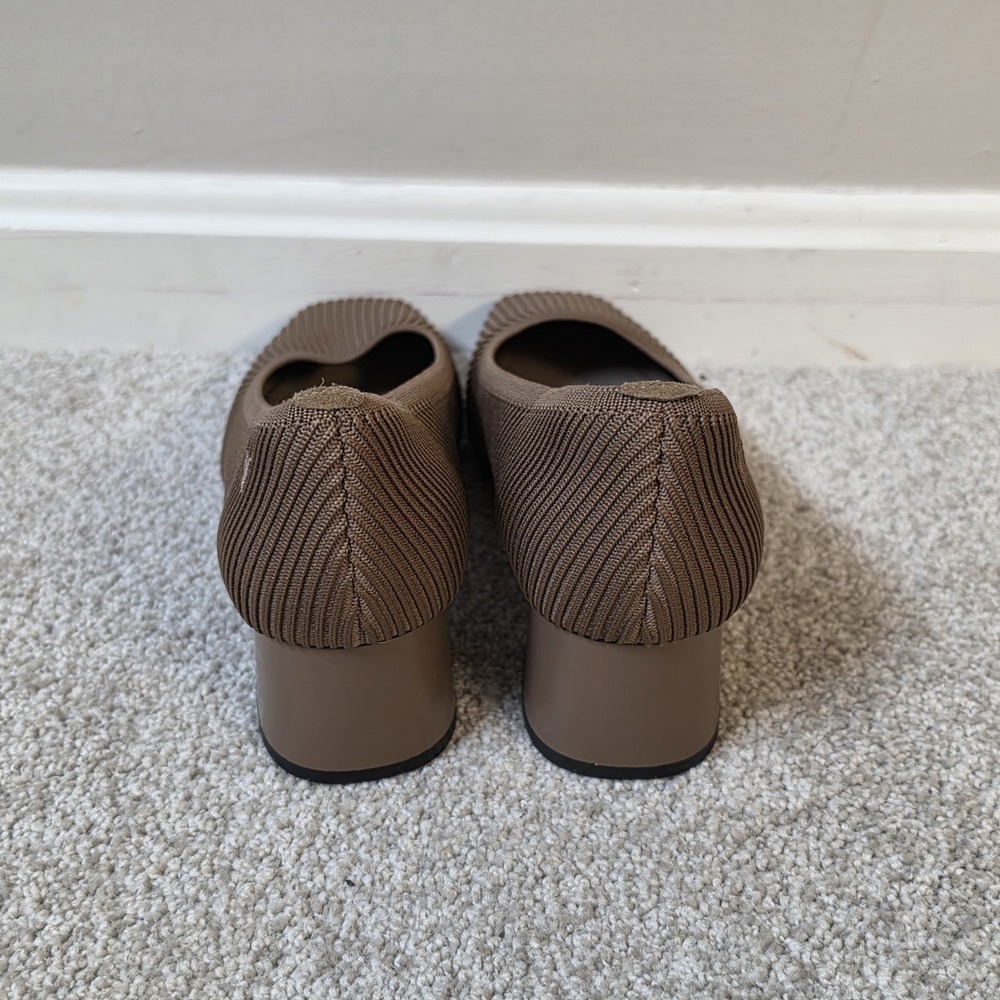 Vivaia Melody Square-Toe Chunky Block Heels Espresso Brown Size EU 38 US 7-7.5 - Picture 6 of 8